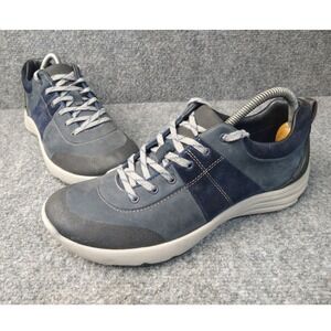 Clarks Wave Walk Sneakers Womens 9.5 Navy Blue Suede Nubuck Walking Shoes